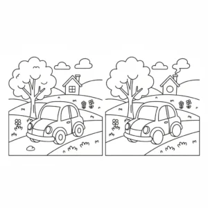 מצא את ההבדלים בכפר 5 הבדלים להדפסה