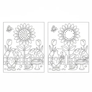 מצא את ההבדלים גינה 5 הבדלים להדפסה