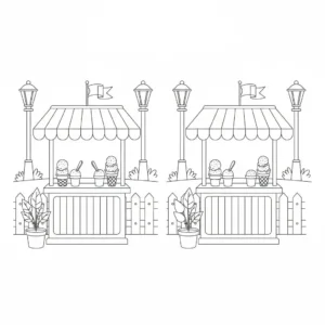 מצא את ההבדלים גלידה 5 הבדלים להדפסה