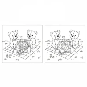 מצא את ההבדלים דובים 5 הבדלים להדפסה