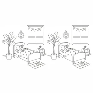 מצא את ההבדלים חדר 5 הבדלים להדפסה