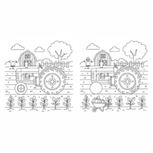 מצא את ההבדלים טרקטור 5 הבדלים להדפסה