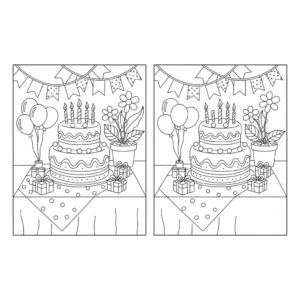 מצא את ההבדלים יומולדת 5 הבדלים להדפסה