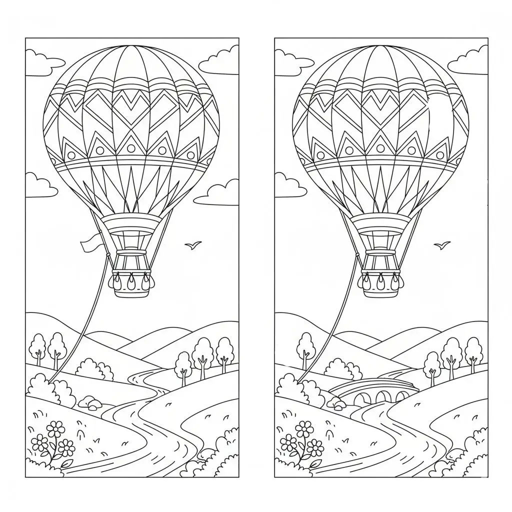 מצא את ההבדלים כדור פורח 5 הבדלים להדפסה