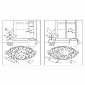 מצא את ההבדלים עוגיות 5 הבדלים להדפסה