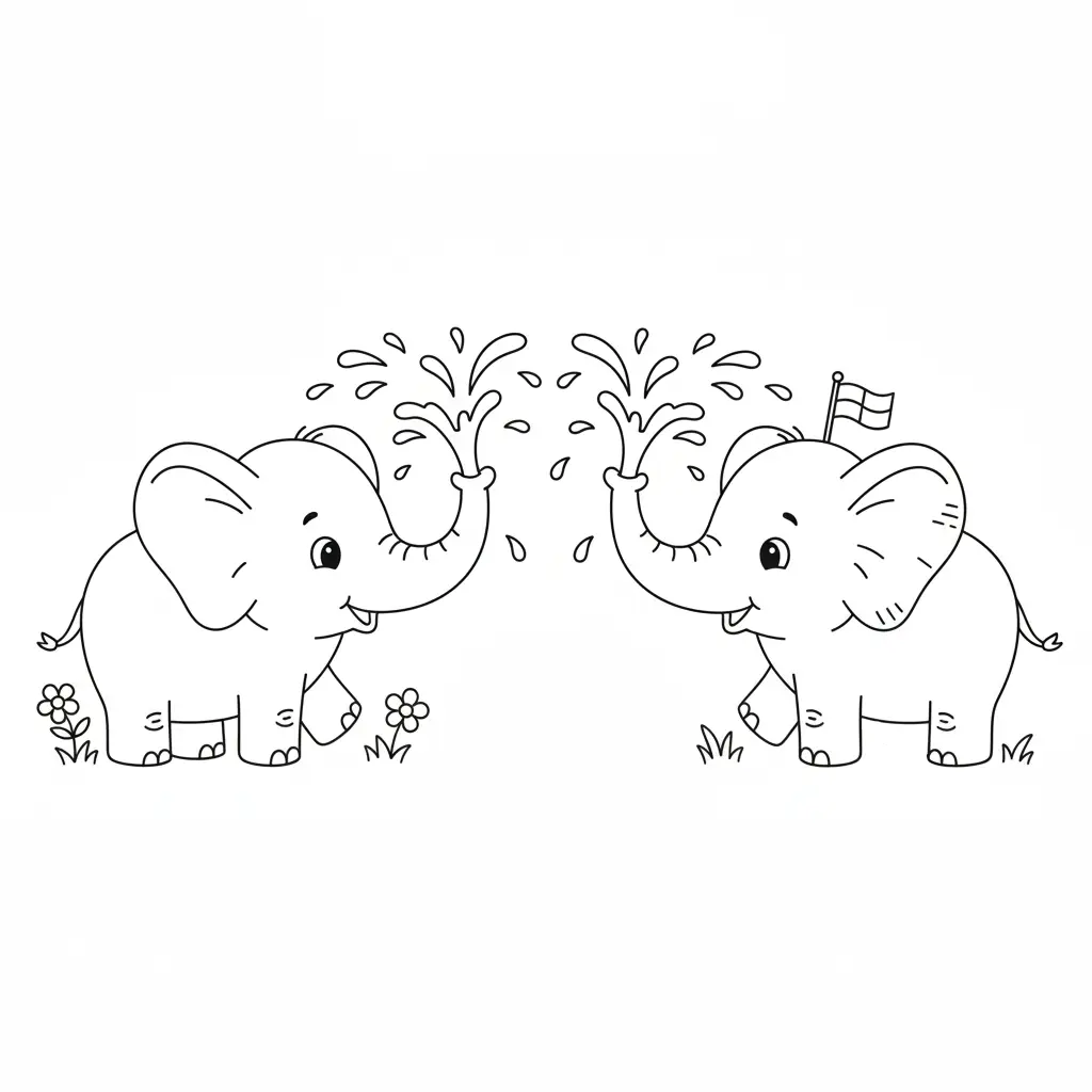 מצא את ההבדלים פיל 5 הבדלים להדפסה