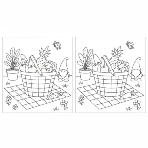 מצא את ההבדלים פיקניק 5 הבדלים להדפסה