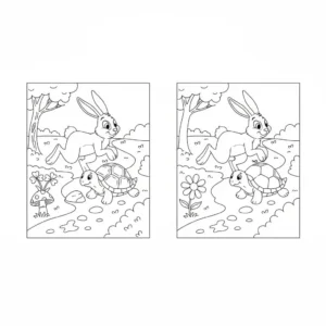 מצא את ההבדלים צב ארנב 5 הבדלים להדפסה