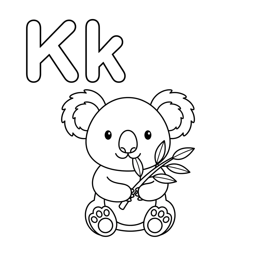 דף צביעה של האות K | דפי צביעה להדפסה