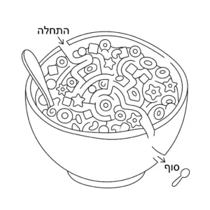 דף צביעה מבוך של דגני בוקר להדפסה
