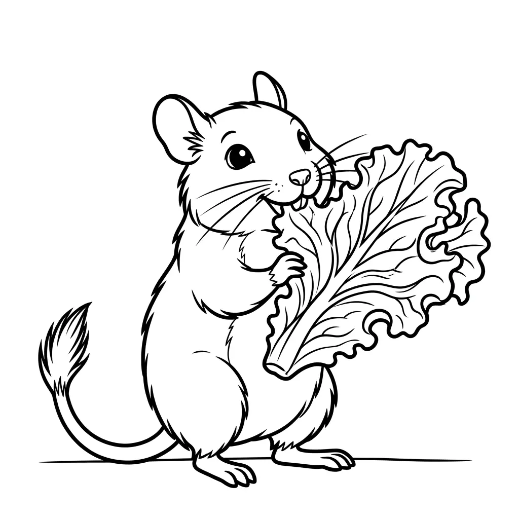 דף צביעה של דגו אוכל חסה להדפסה