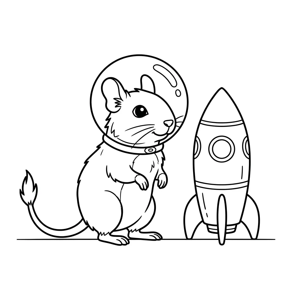 דף צביעה של דגו אסטרונאוט להדפסה