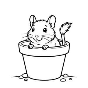 דף צביעה של דגו בתוך עציץ להדפסה