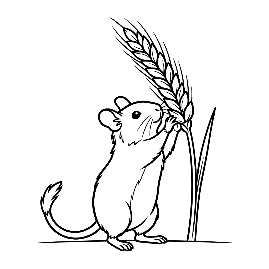 דף צביעה של דגו וגבעול שעורה להדפסה