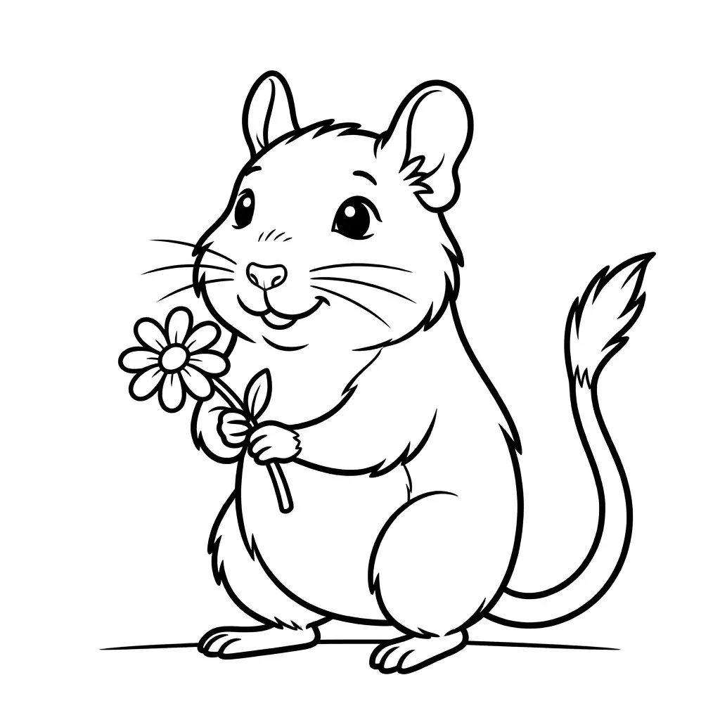 דף צביעה של דגו מחזיק פרח להדפסה