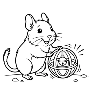 דף צביעה של דגו עם כדור פעמון להדפסה