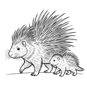 דף צביעה של דרבן אמא וגור להדפסה