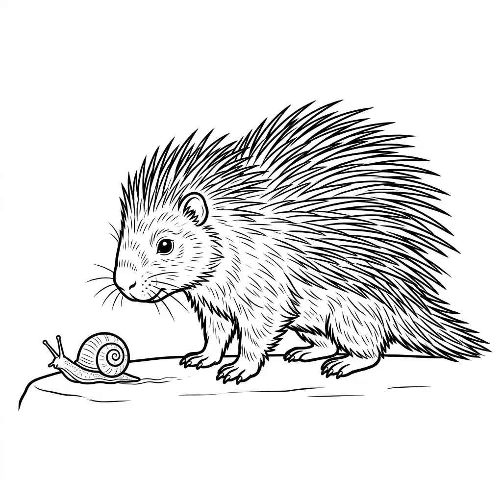 דף צביעה של דרבן וחילזון להדפסה