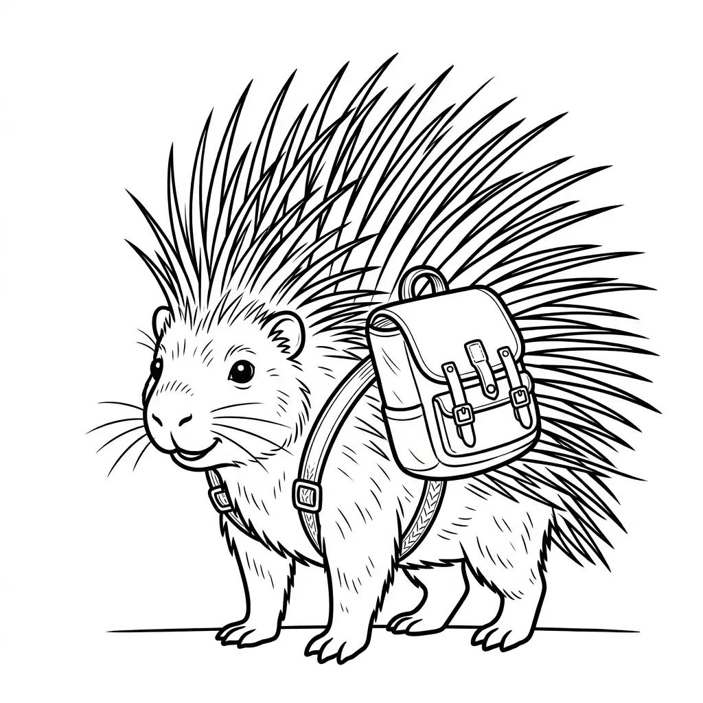 דף צביעה של דרבן וילקוט על הגב להדפסה