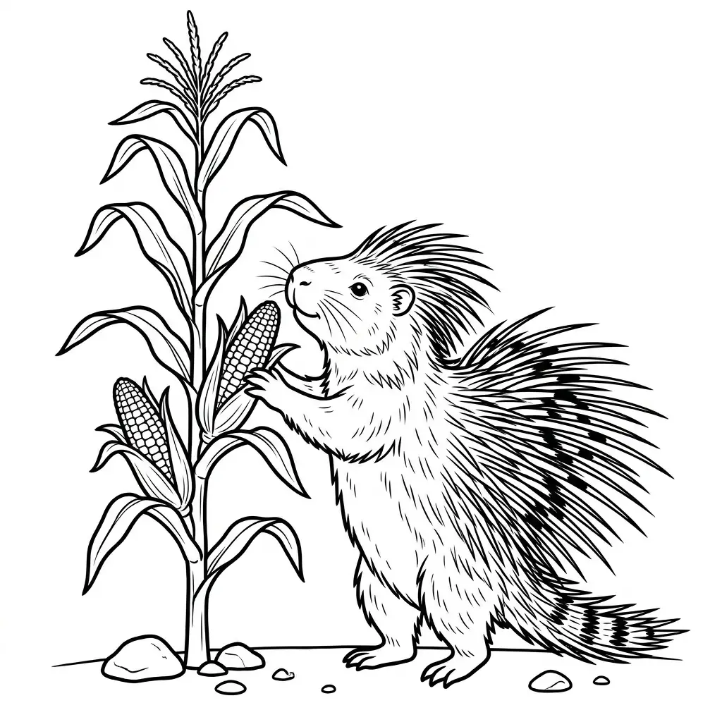 דף צביעה של דרבן ותירס להדפסה