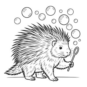 דף צביעה של דרבן מפריח בועות סבון להדפסה