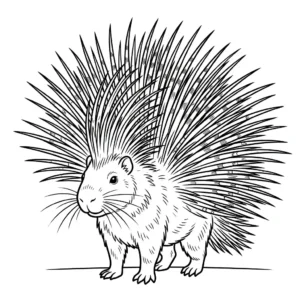 דף צביעה של דרבן פורס את הקוצים שלו להדפסה