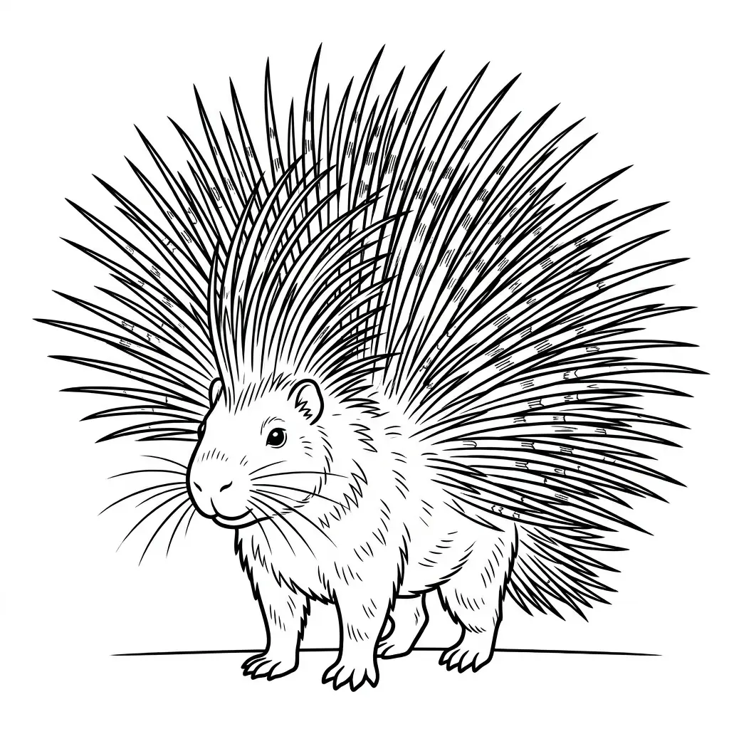 דף צביעה של דרבן פורס את הקוצים שלו להדפסה