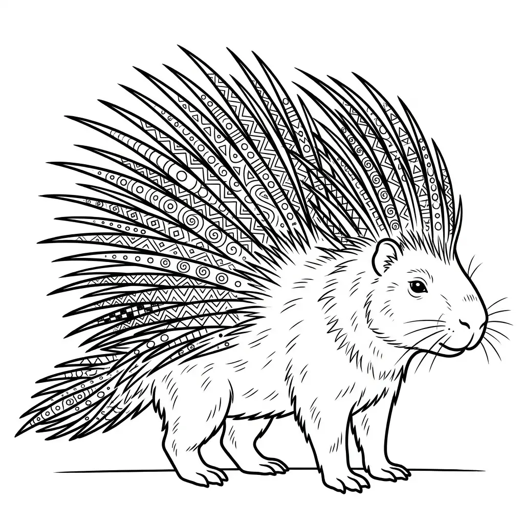 דף צביעה של דרבן קוצים מנדלה להדפסה