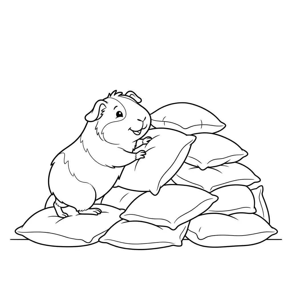 דף צביעה של קביה מסדר כריות להדפסה