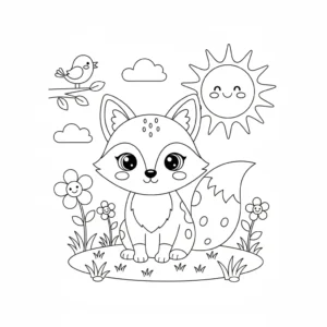 דף צביעה של שועל להדפסה