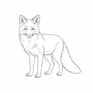 דף צביעה של שועל ריאליסטי להדפסה
