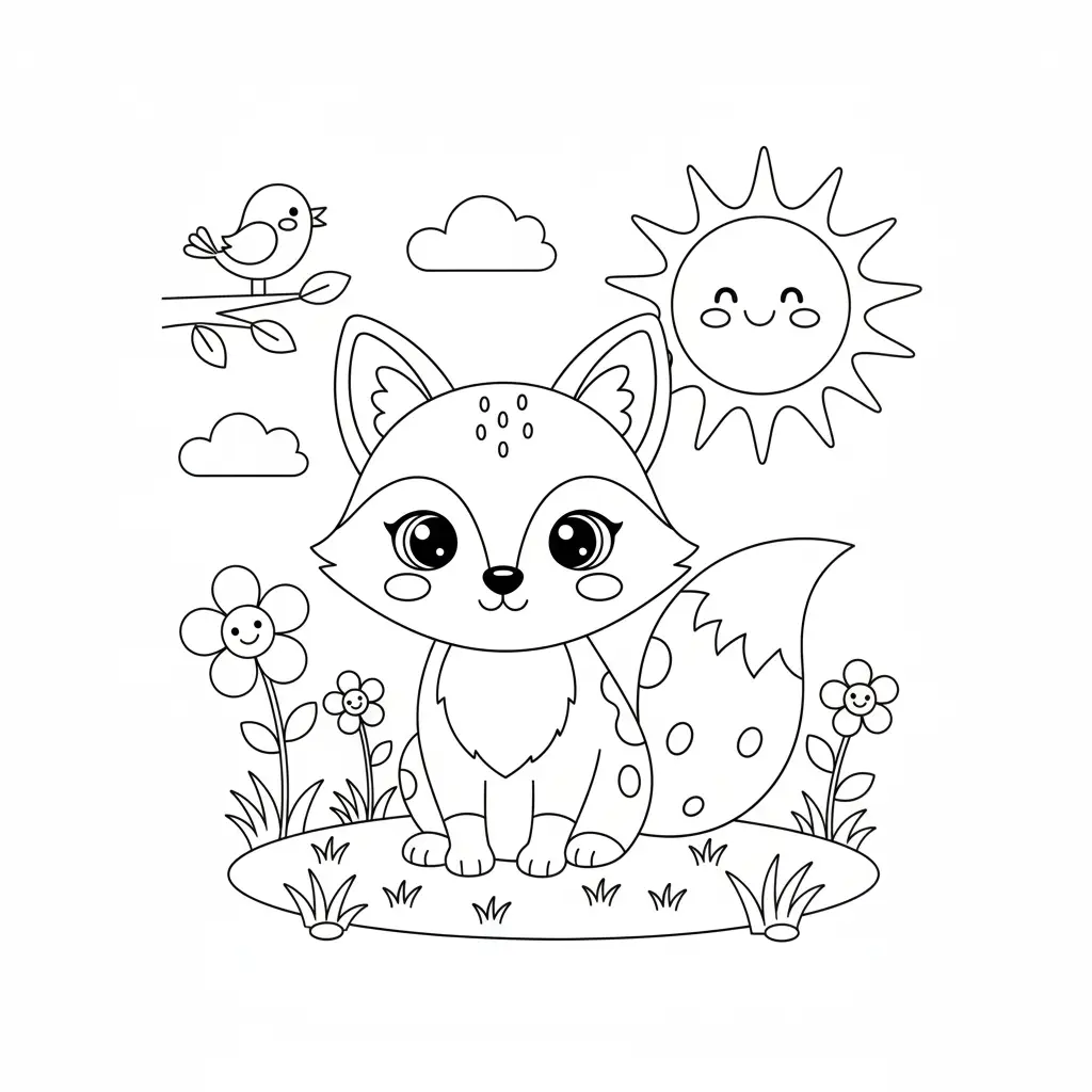 דף צביעה של שועל להדפסה