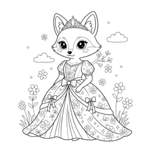 דף צביעה של שועלה בשימלה להדפסה