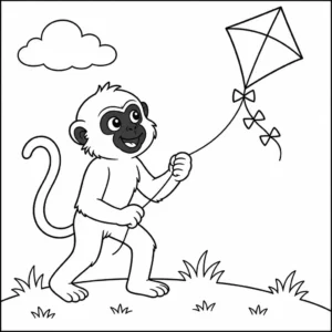 דף צביעה של לנגור מעיף עפיפון להדפסה