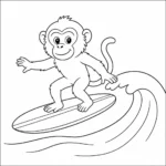 דף צביעה של מקוק סרטנים גולש בים להדפסה