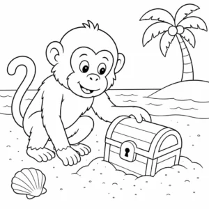 דף צביעה של מקוק סרטנים ותיבה להדפסה