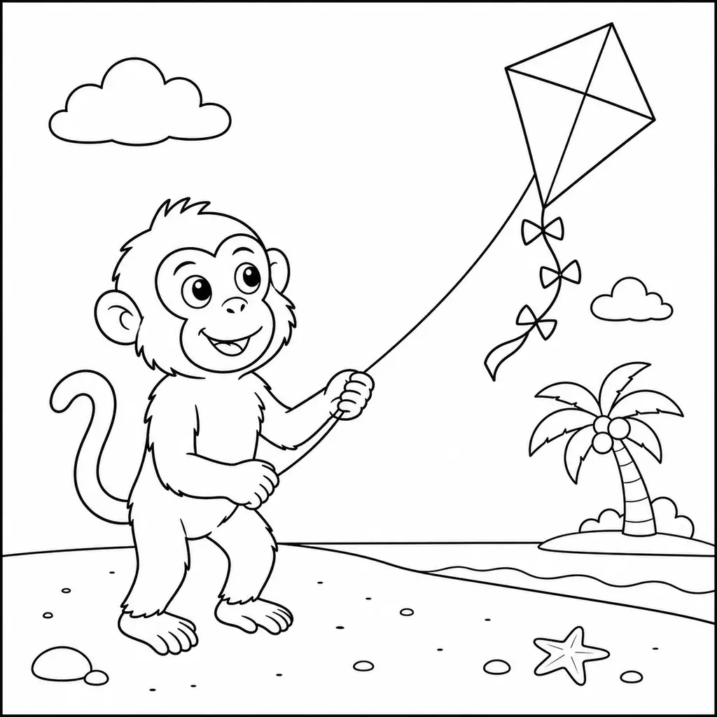 דף צביעה של מקוק סרטנים עם עפיפון להדפסה