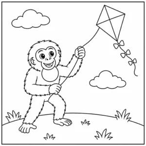 דף צביעה של סיאמנג בפארק להדפסה