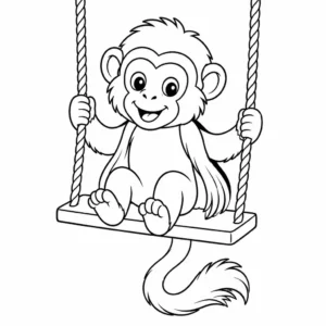 דף צביעה של קולובוס על נדנדה להדפסה
