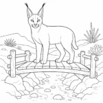 דף צביעה של קרקל על גשר קטן להדפסה