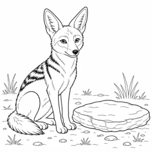 דף צביעה של תן שחור-גב מחייך להדפסה